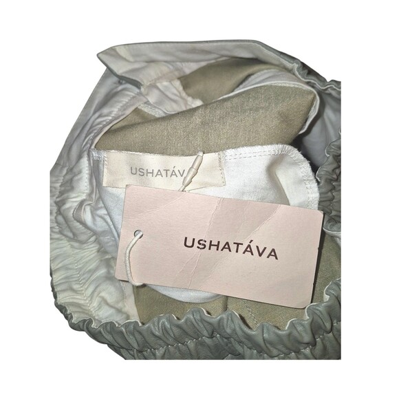 USHATAVA Pants Unisex Medium Gray Faux Leather Straight Leg Vegan Style - Picture 3 of 5